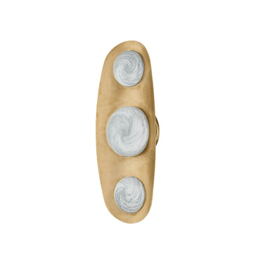 Corbett Lighting LED Wall Sconce from the Bezel collection in Vintage Brass finish