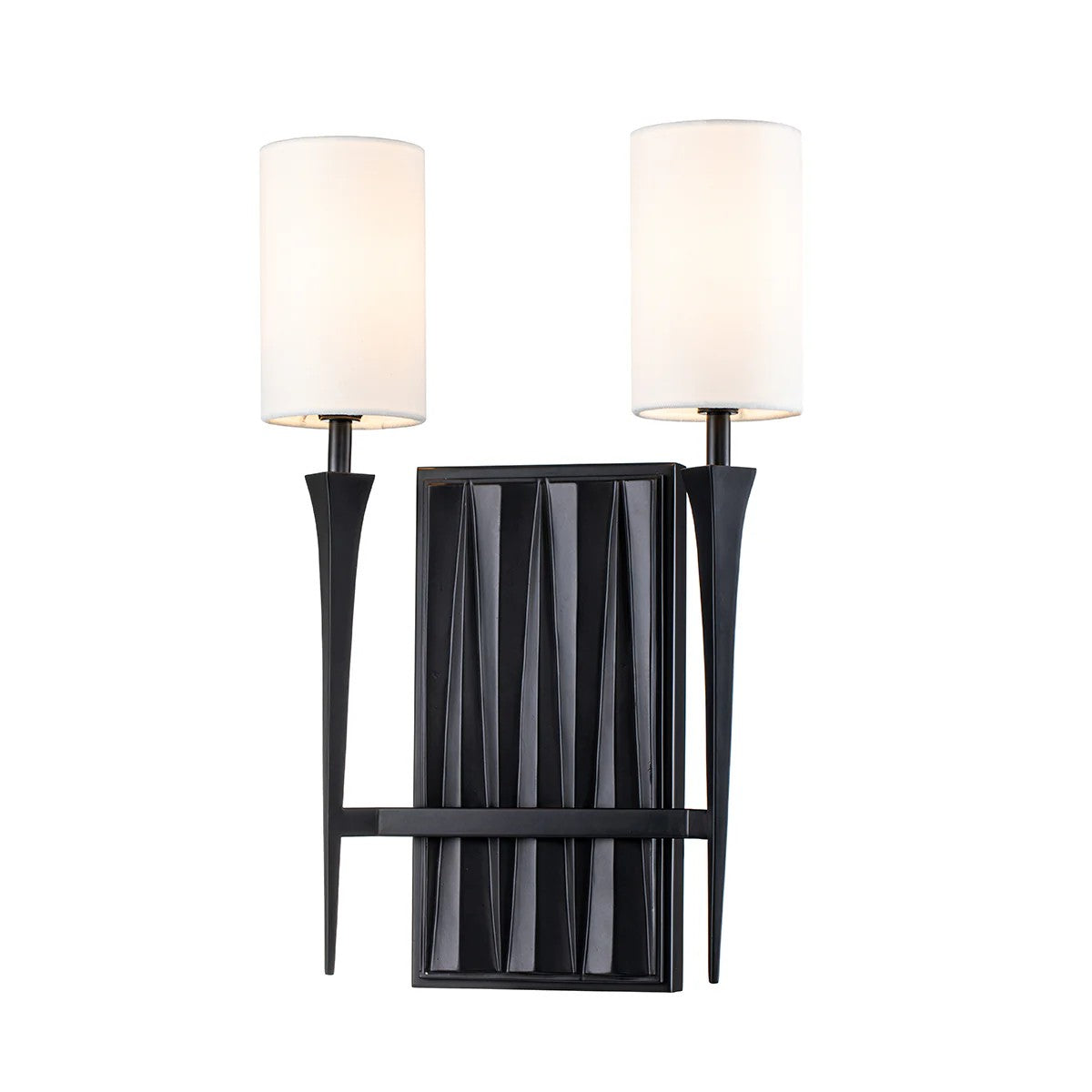 Lucas + McKearn Two Light Wall Sconce from the Crest collection in Matte Black finish