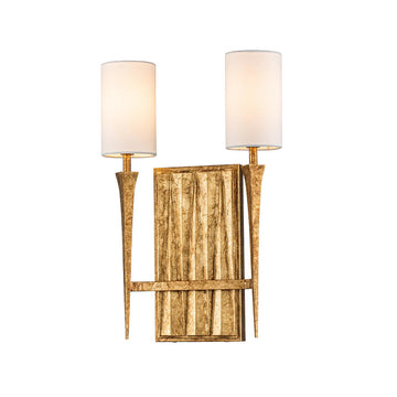 Lucas + McKearn Two Light Wall Sconce from the Crest collection in Gold Leaf finish