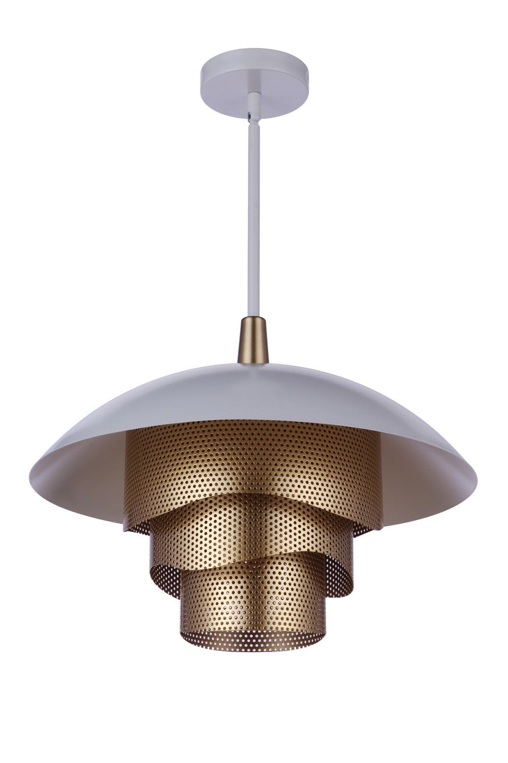 Craftmade LED Pendant from the Sculptural Statement Pendants collection in Matte White/Matte Gold finish