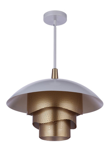Craftmade LED Pendant from the Sculptural Statement Pendants collection in Matte White/Matte Gold finish