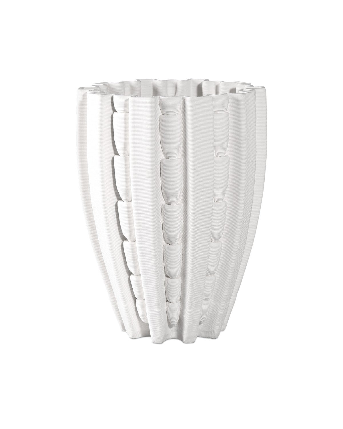 Currey and Company Vase from the Fluted Collection collection in White finish