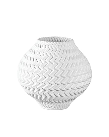 Currey and Company Vase from the Plisse Collection collection in White finish