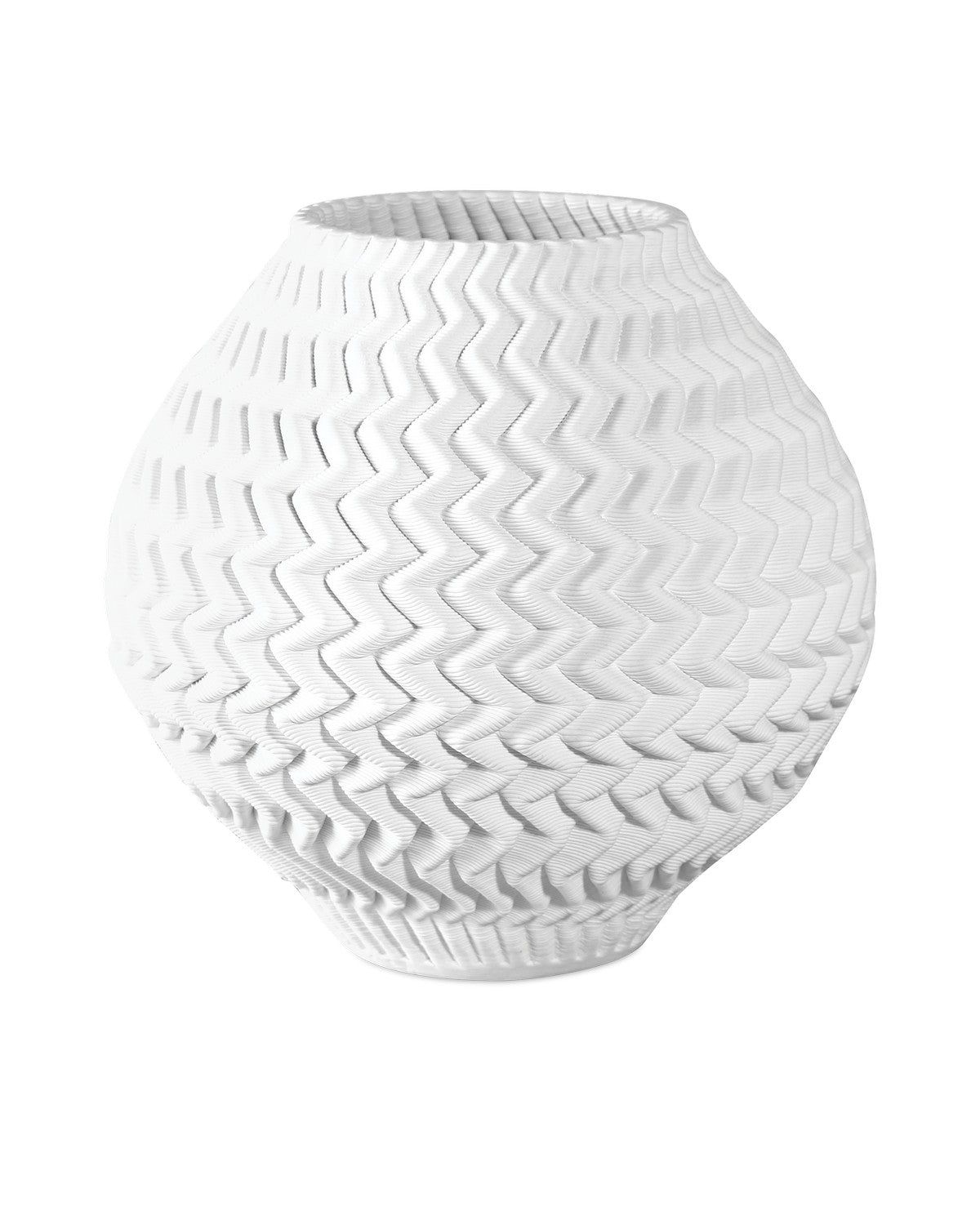 Currey and Company Vase from the Plisse Collection collection in White finish