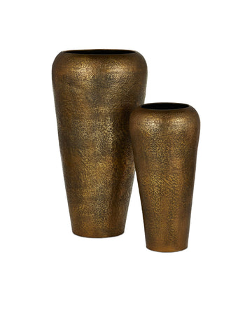 Currey and Company Vase Set of 2 from the Aladdin Collection collection in Antique Gold finish