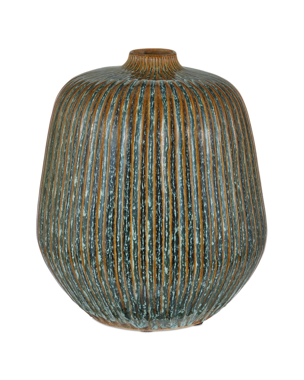Currey and Company Vase in Reactive Blue/Brown finish