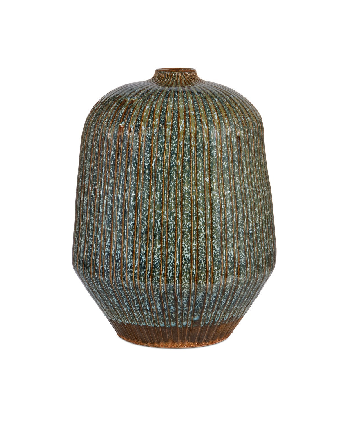 Currey and Company Vase in Reactive Blue/Brown finish