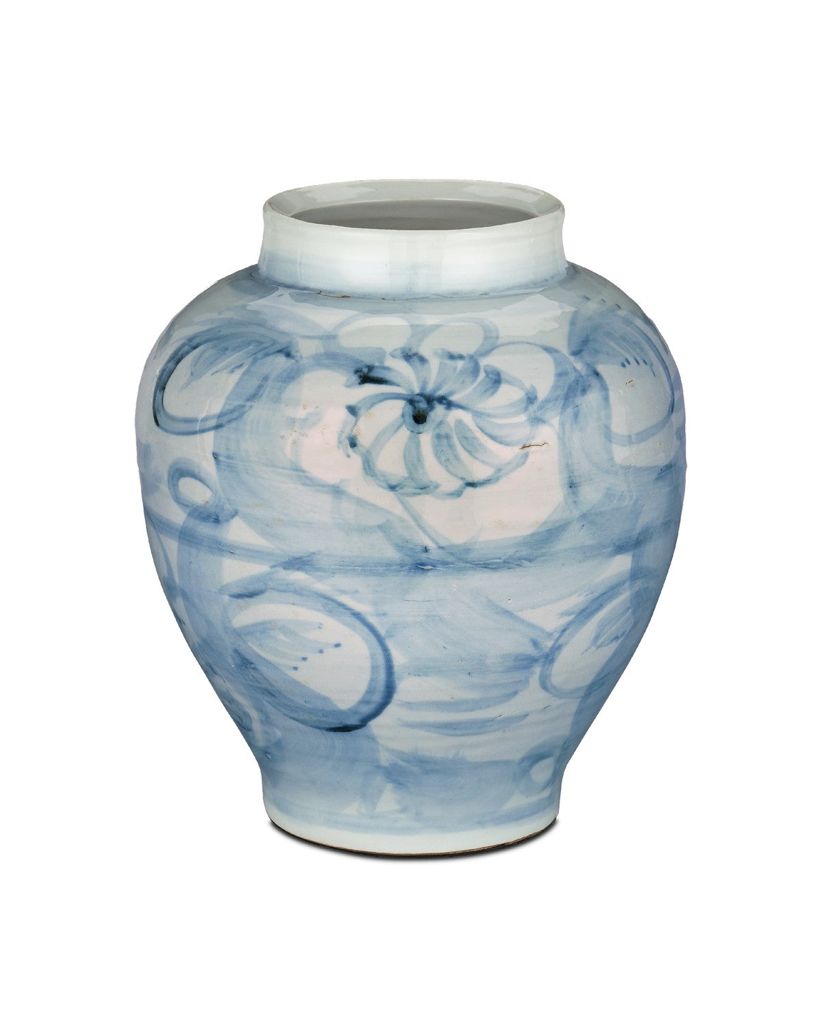 Currey and Company Preserve Pot from the Ming-Style Collection collection in Off White/Pale Blue finish