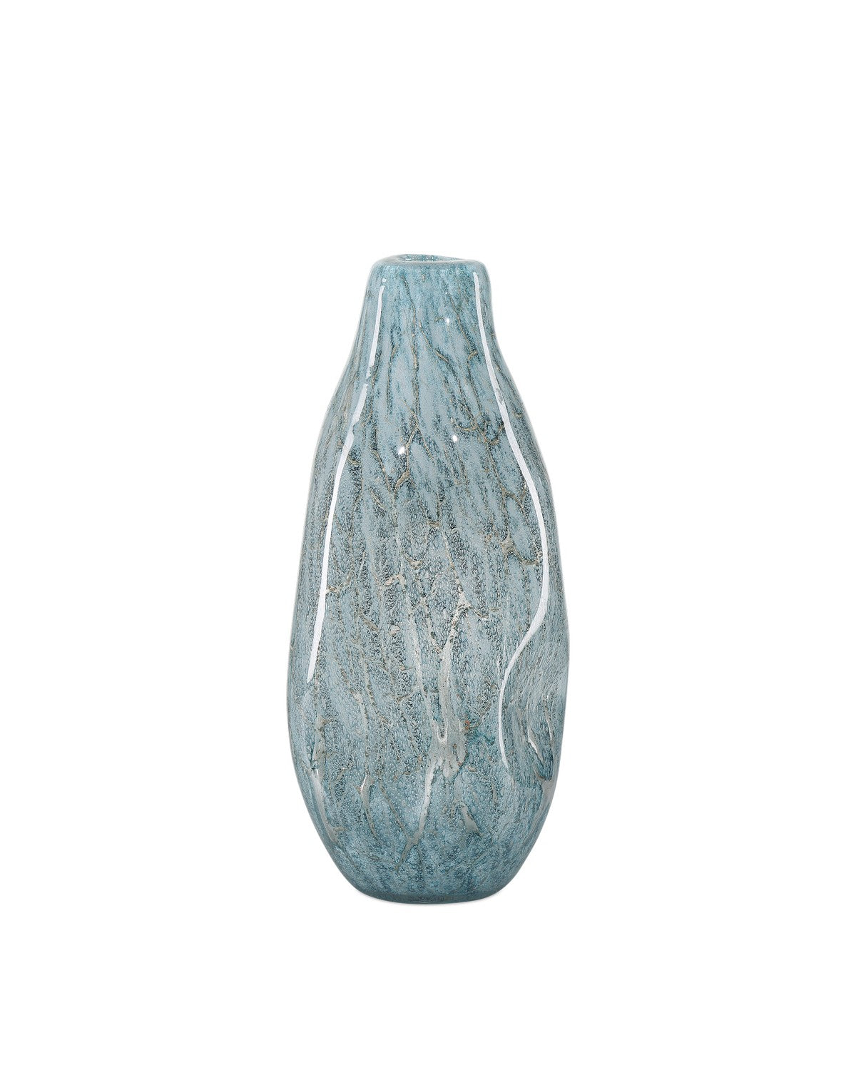 Currey and Company Vase from the Tyne Collection collection in Pale Blue/Gold finish