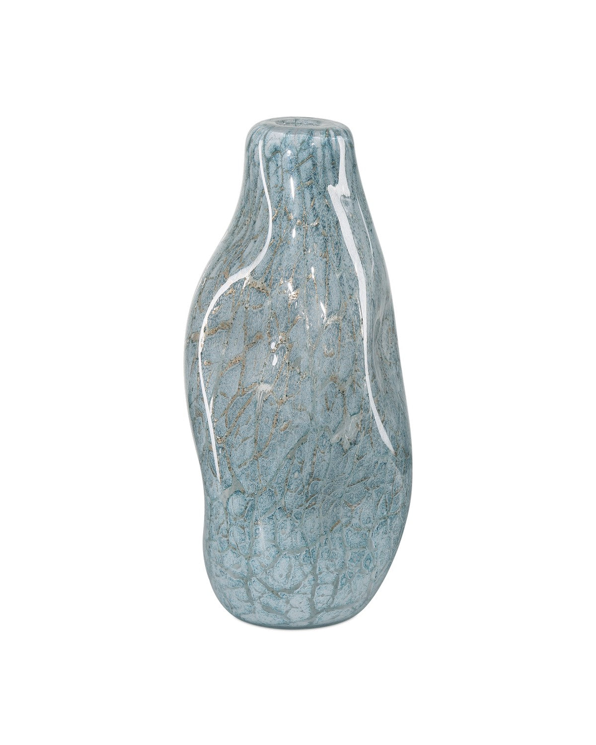 Currey and Company Vase from the Tyne Collection collection in Pale Blue/Gold finish