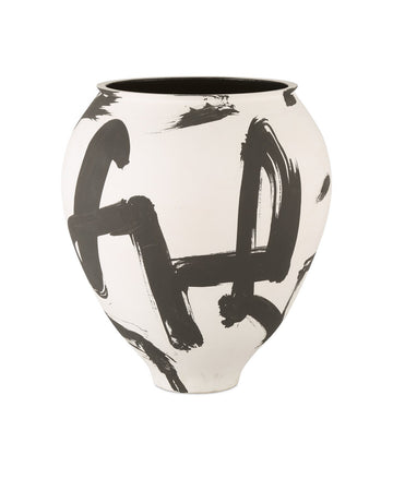 Currey and Company Vase from the Kenzo Collection collection in Off-White/Black finish