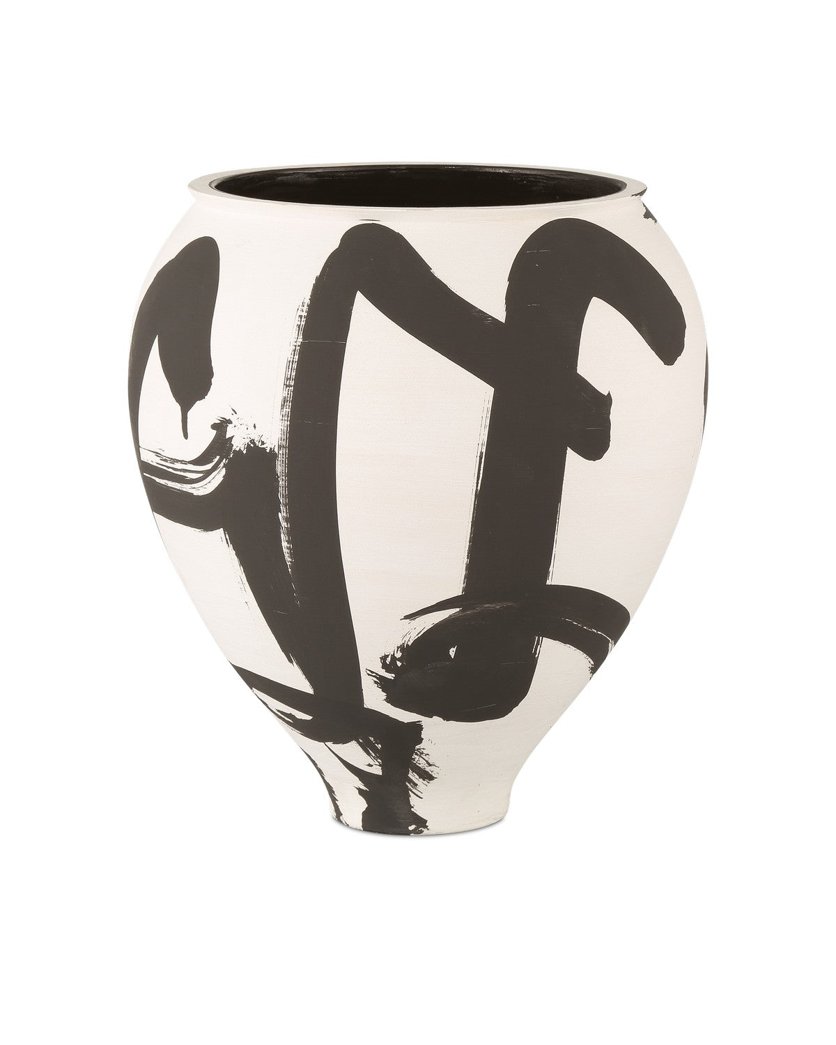 Currey and Company Vase from the Kenzo Collection collection in Off-White/Black finish