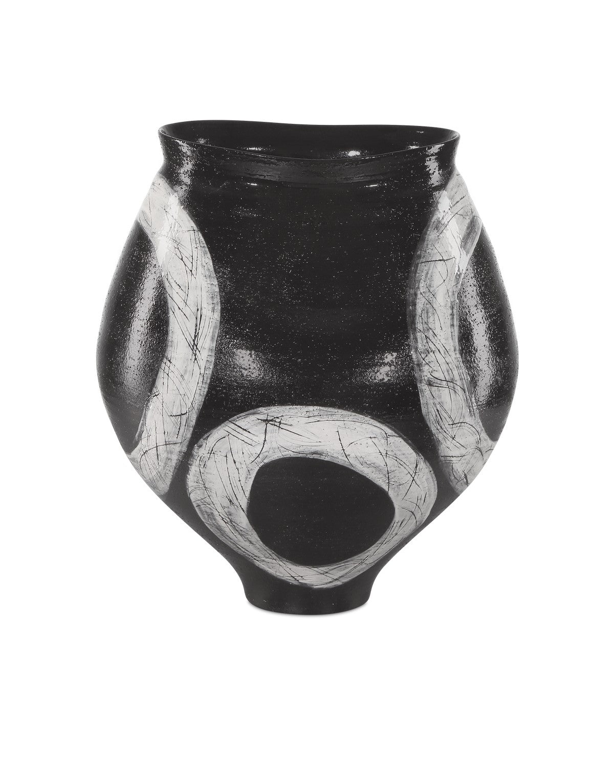 Currey and Company Vase in Black/Light Gray finish