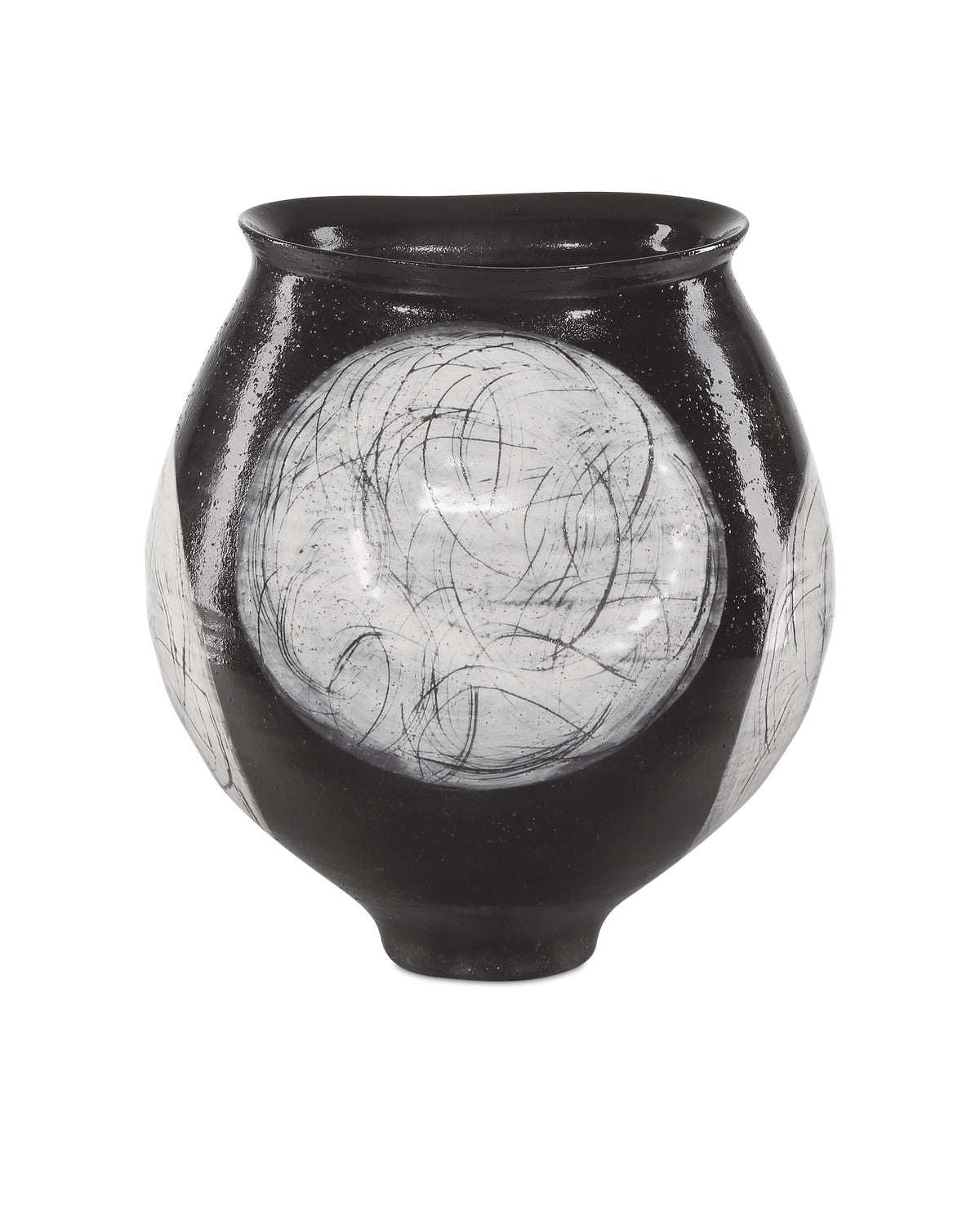 Currey and Company Vase in Black/Light Gray finish