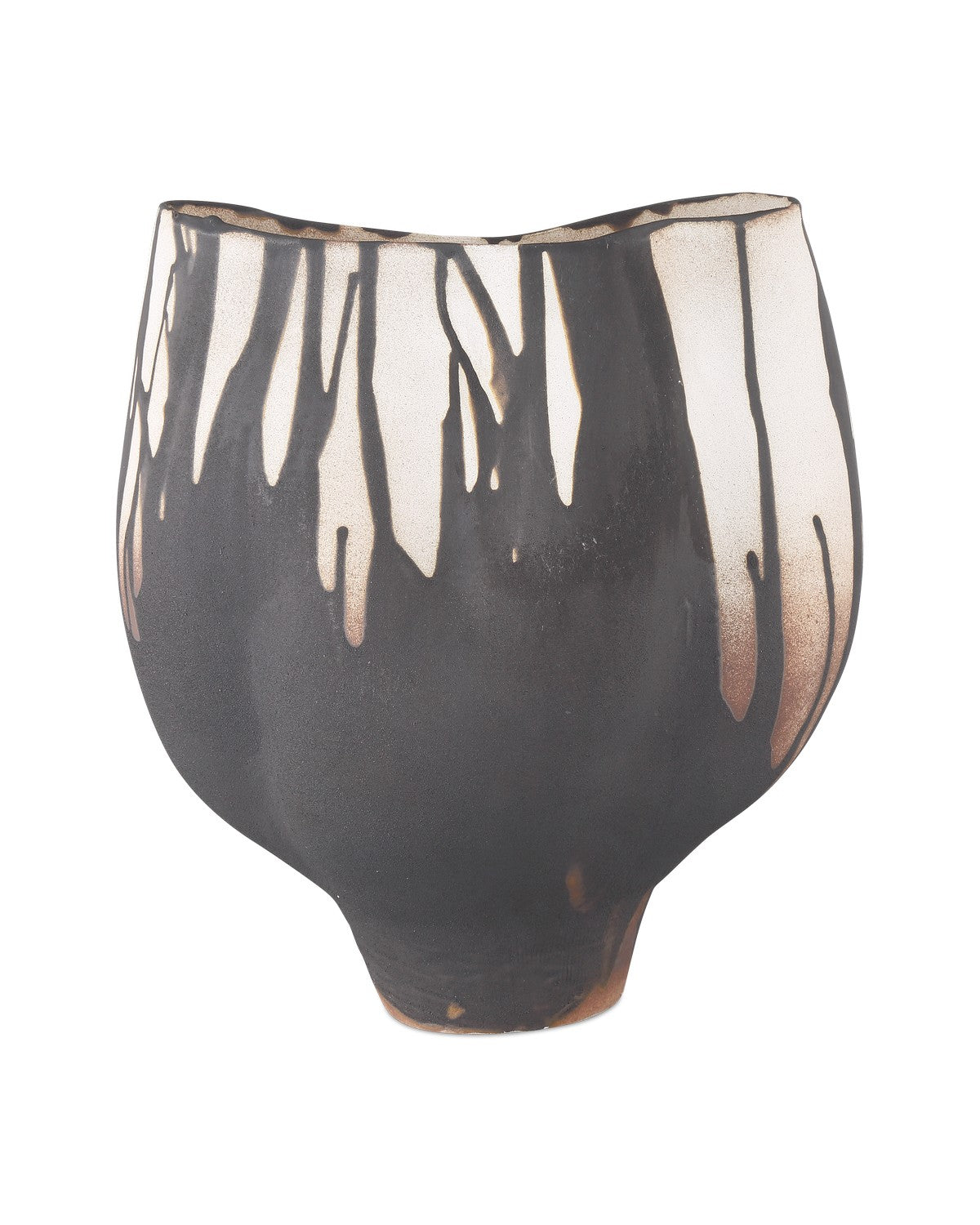 Currey and Company Vase from the Inoue Collection collection in Black/Off-White finish