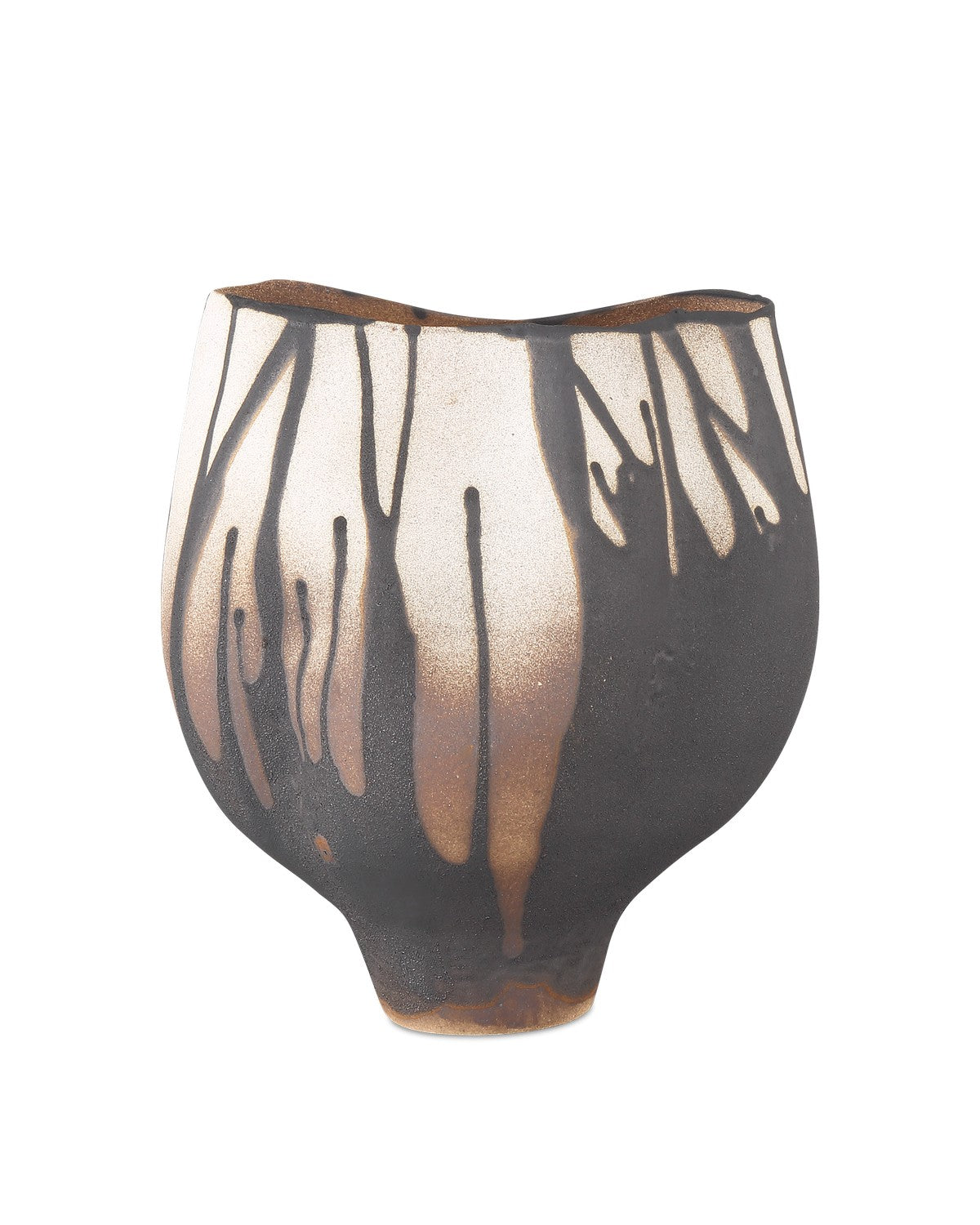 Currey and Company Vase from the Inoue Collection collection in Black/Off-White finish