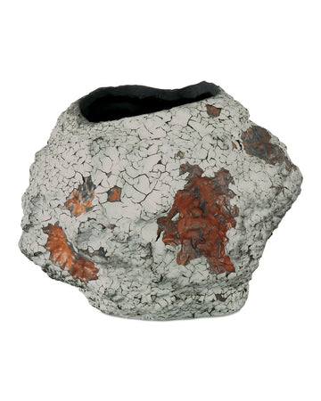 Currey and Company Vase from the Grotesque Collection collection in Off-White/Gray/Burnt Orange finish