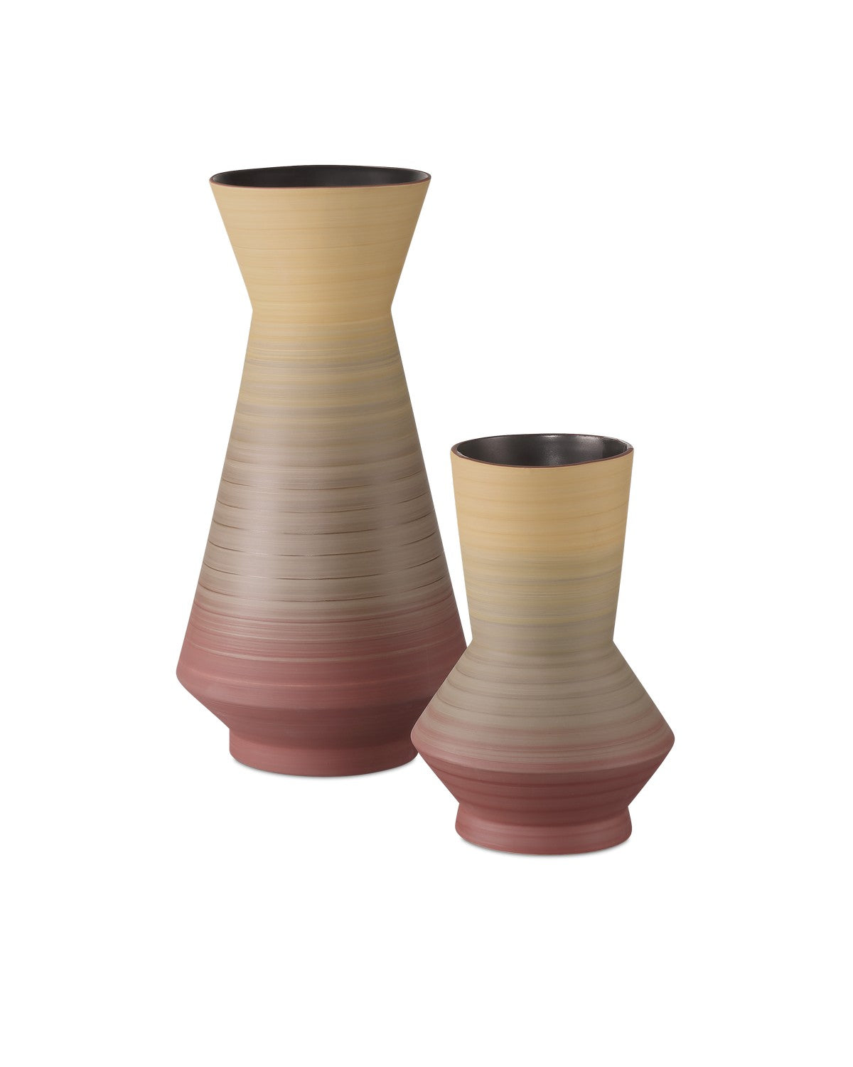 Currey and Company Vase Set of 2 from the Happy 80's Collection collection in Yellow/Red finish