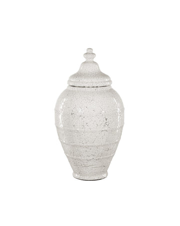 Currey and Company Jar from the Virginal Collection collection in Antique White finish