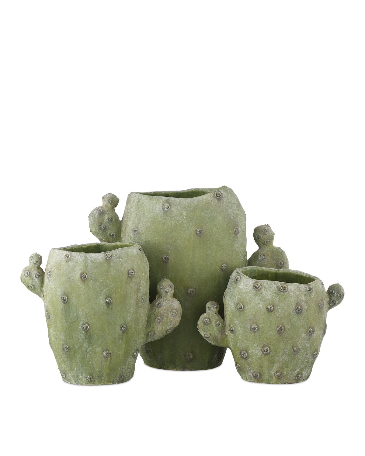 Currey and Company Vase Set of 3 from the Cactus Collection collection in Green finish