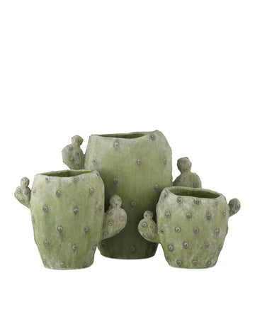 Currey and Company Vase Set of 3 from the Cactus Collection collection in Green finish
