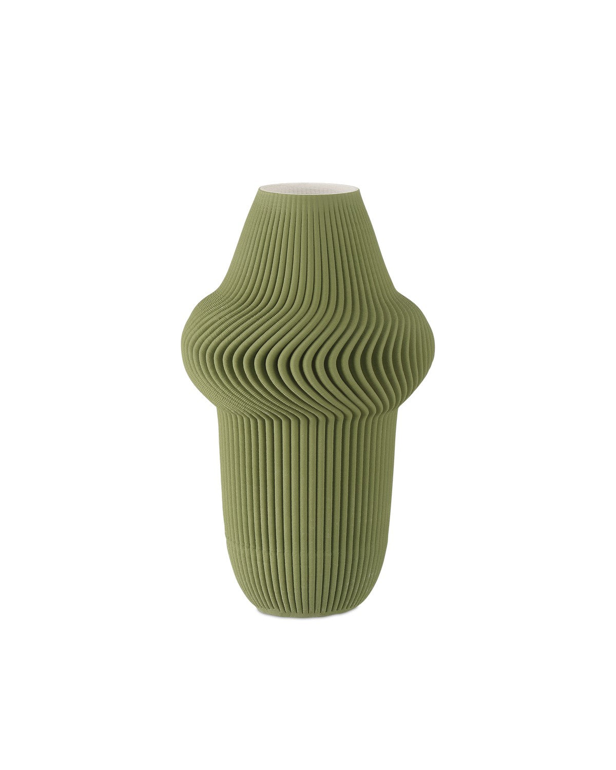 Currey and Company Vase from the Green Plisse Collection collection in Green finish