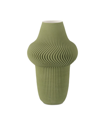 Currey and Company Vase from the Green Plisse Collection collection in Green finish