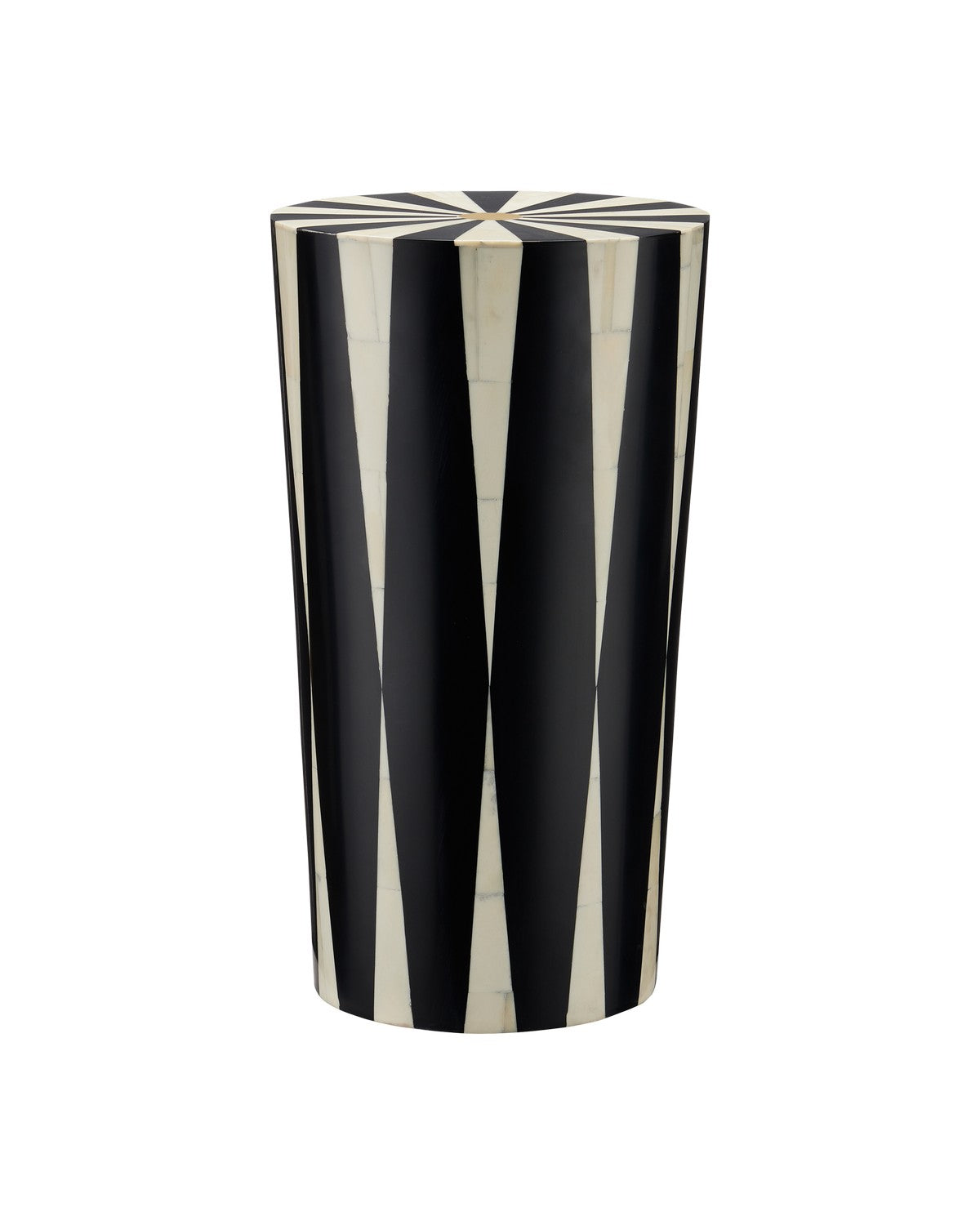 Currey and Company Drinks Table from the Lenzi collection in White/Black/Brass finish