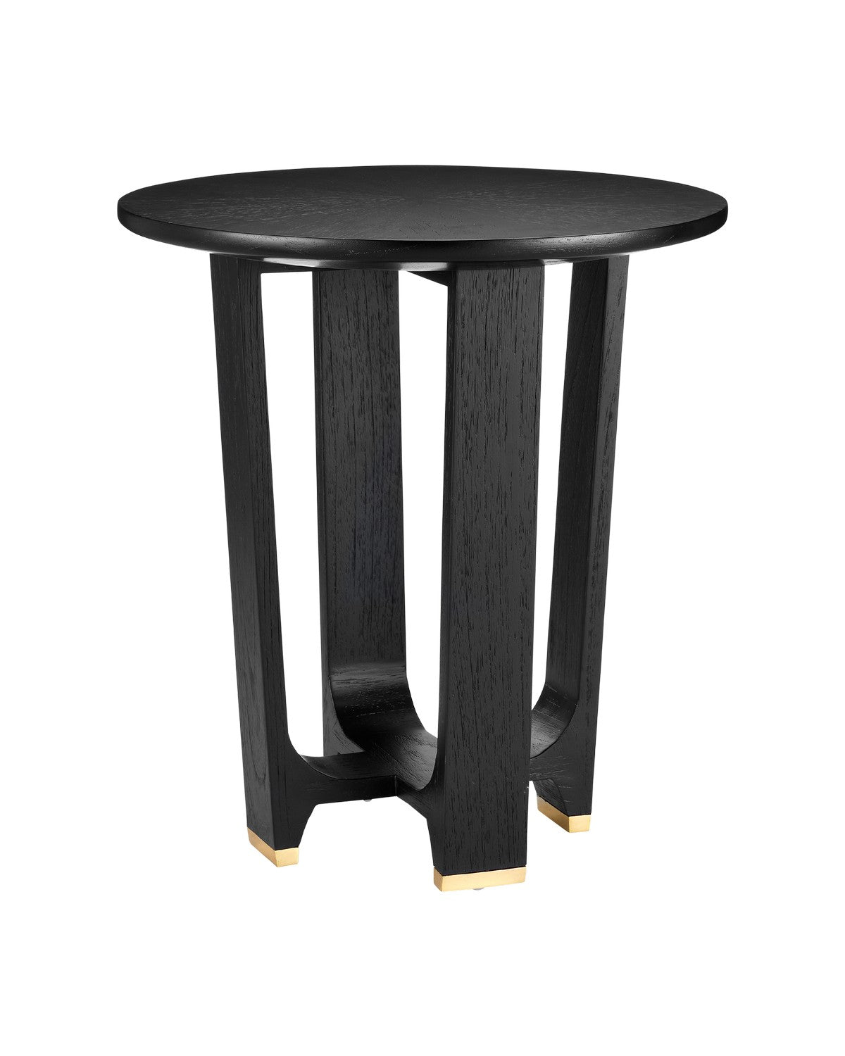 Currey and Company Accent Table from the Blake Collection collection in Matte Caviar Black/Polished Brass finish