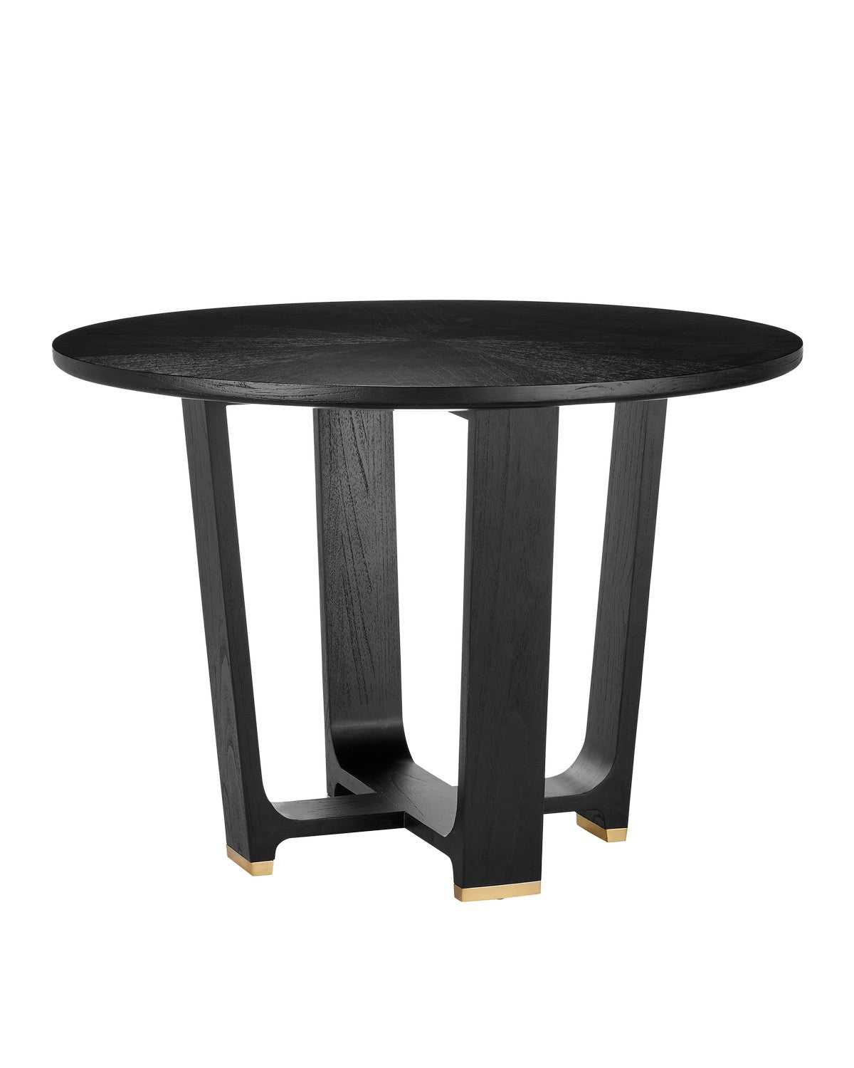 Currey and Company Dining Table from the Blake Collection collection in Matte Caviar Black/Polished Brass finish