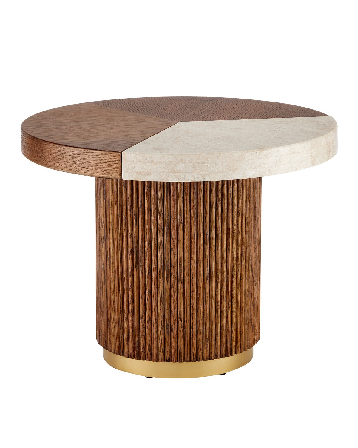 Currey and Company Cocktail Table from the Dakota Collection collection in Morel Brown/Natural/Polished Brass finish