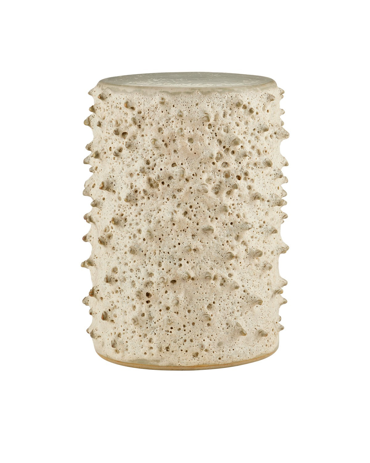 Currey and Company Accent Table in Ivory White Moss finish