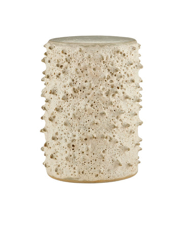 Currey and Company Accent Table in Ivory White Moss finish