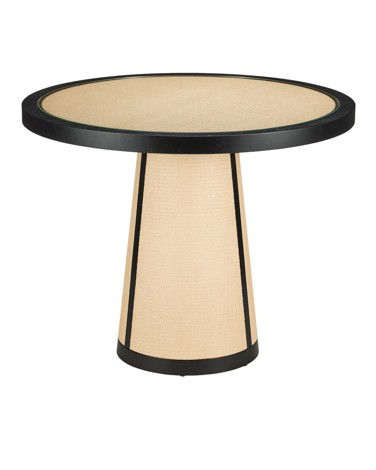 Currey and Company Entry Table from the Deanna Collection collection in Ivory/Black/Clear finish