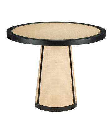 Currey and Company Entry Table from the Deanna Collection collection in Ivory/Black/Clear finish