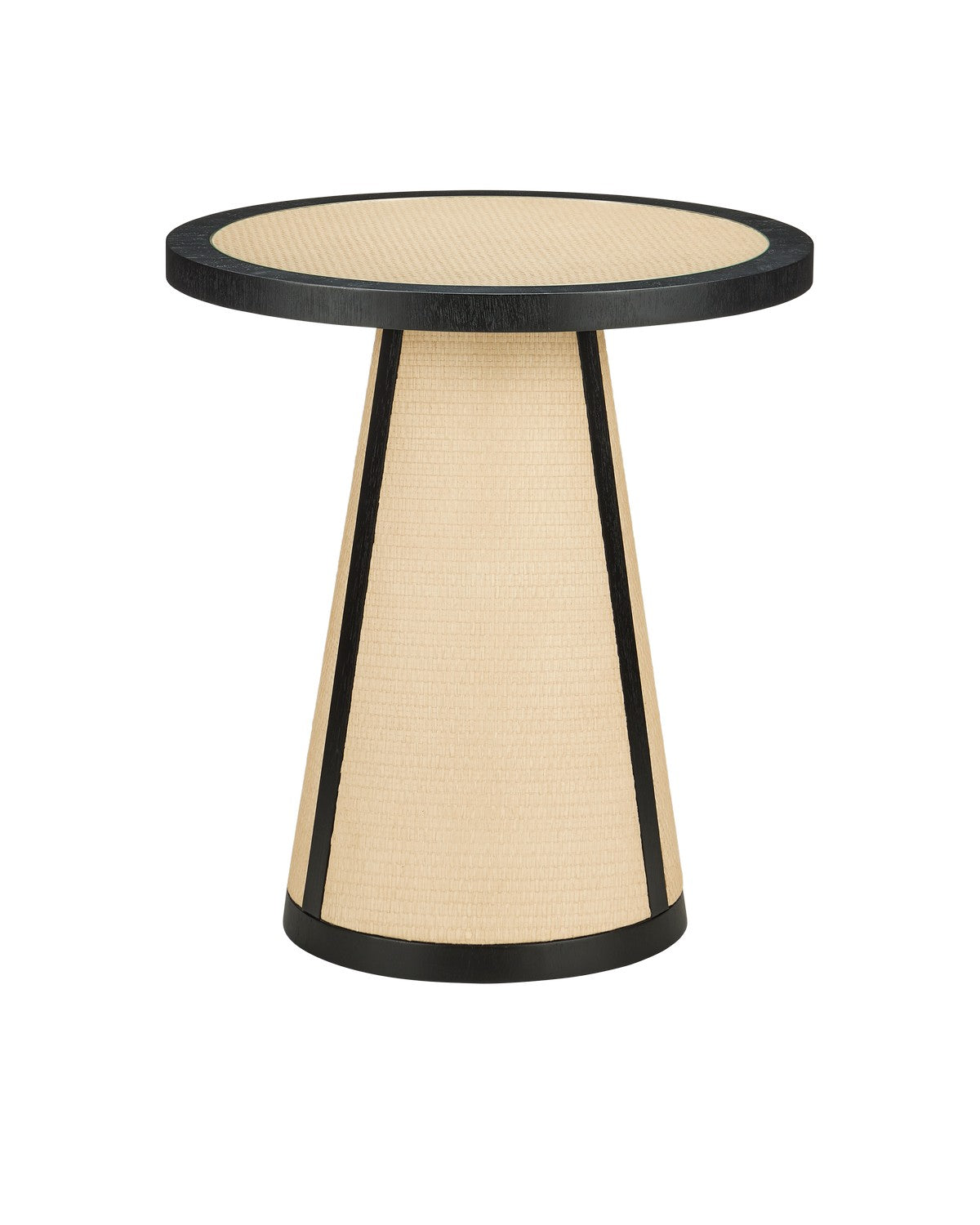 Currey and Company Accent Table from the Deanna Collection collection in Ivory/Black/Clear finish
