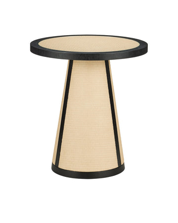 Currey and Company Accent Table from the Deanna Collection collection in Ivory/Black/Clear finish