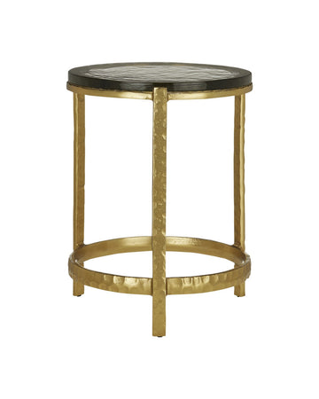 Currey and Company Accent Table from the Acea Collection collection in Gold/Clear finish