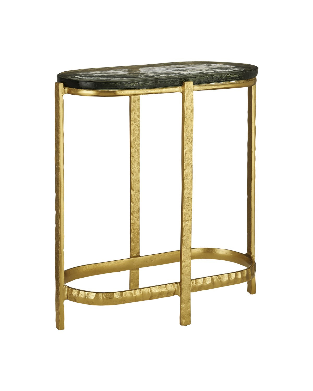 Currey and Company Side Table from the Acea Collection collection in Gold/Clear finish