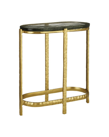 Currey and Company Side Table from the Acea Collection collection in Gold/Clear finish