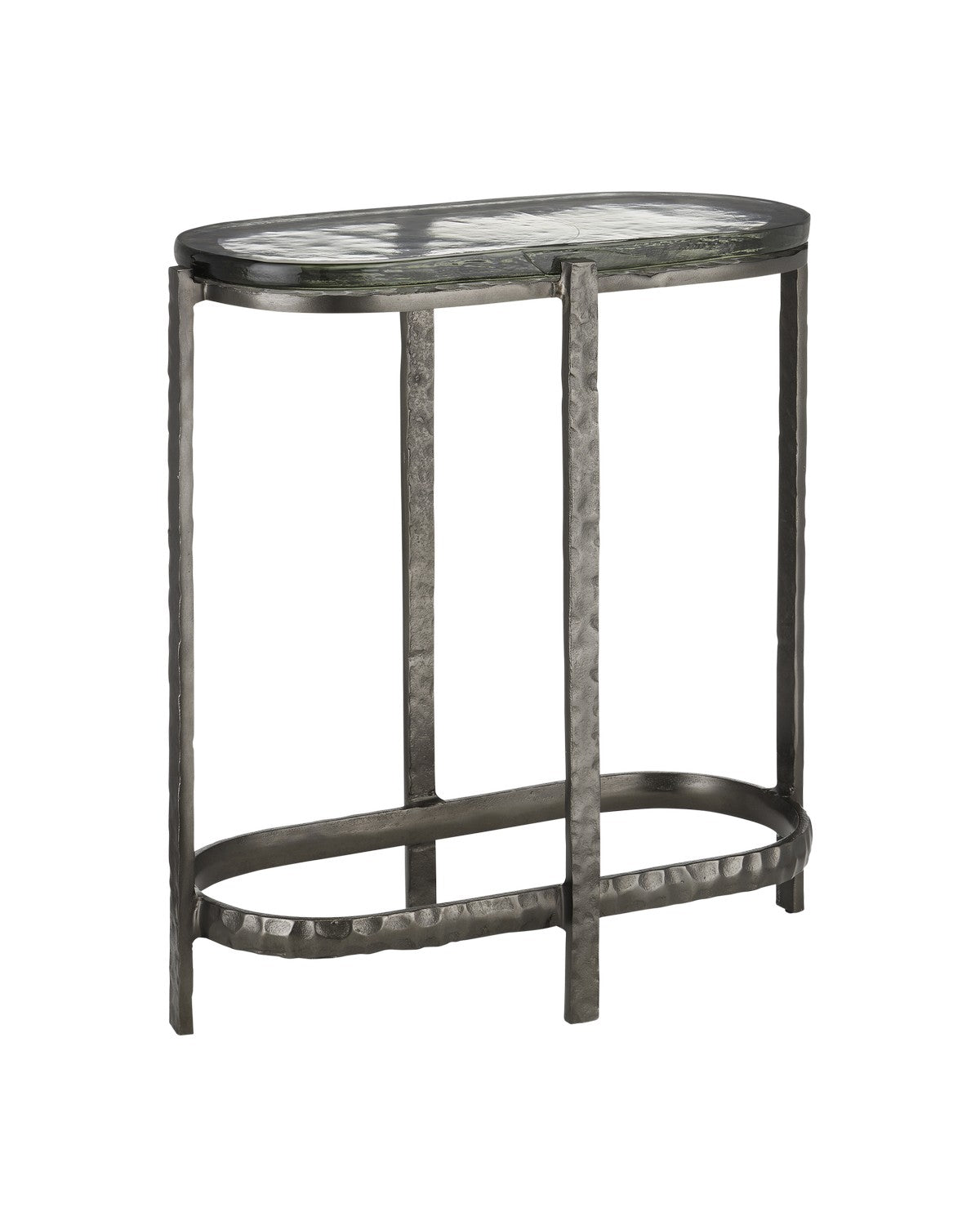 Currey and Company Side Table from the Acea Collection collection in Graphite/Clear finish