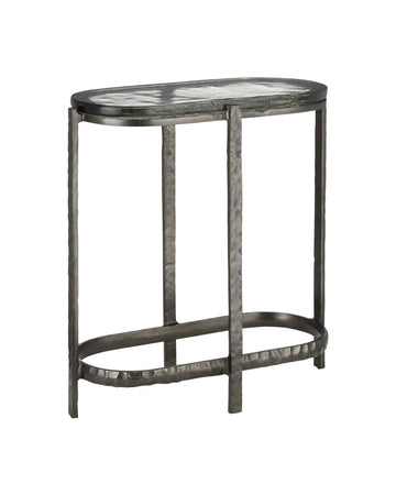 Currey and Company Side Table from the Acea Collection collection in Graphite/Clear finish