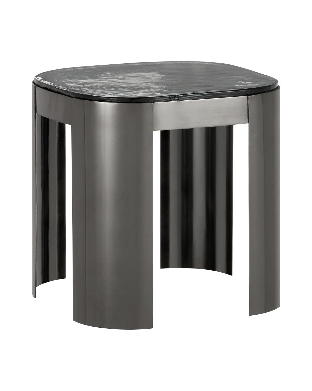 Currey and Company Accent Table from the Sev collection in Graphite/Clear finish