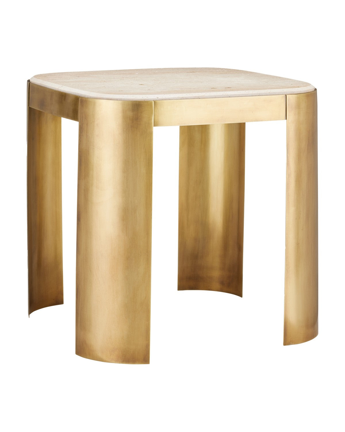 Currey and Company Accent Table from the Sev Collection collection in Natural/Gold finish