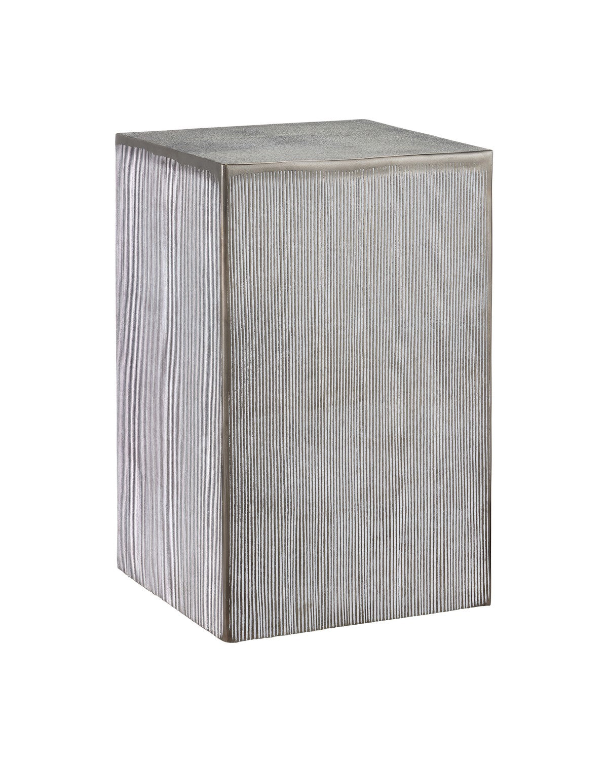 Currey and Company Accent Table in Graphite/White Patina finish