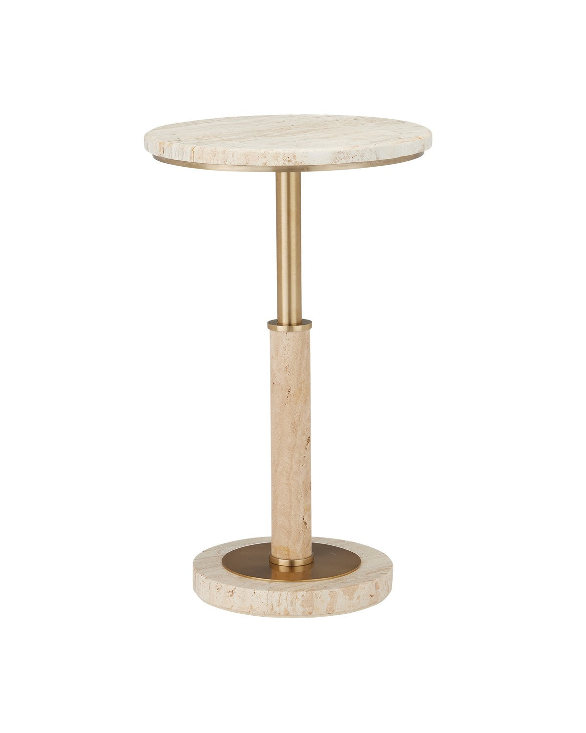 Currey and Company Accent Table from the Miles Collection collection in Natural/Polished Brass finish