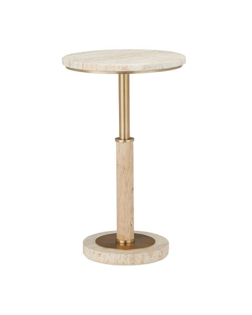 Currey and Company Accent Table from the Miles Collection collection in Natural/Polished Brass finish