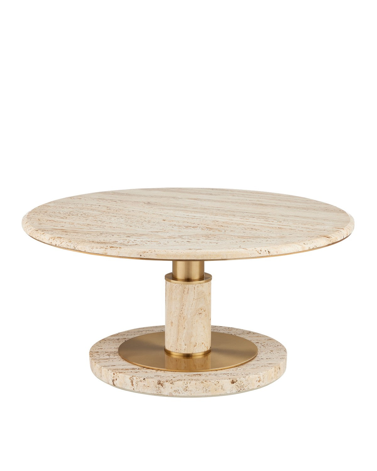 Currey and Company Cocktail Table from the Miles Collection collection in Natural/Polished Brass finish
