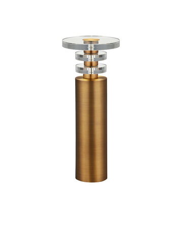 Currey and Company Drinks Table from the Shani Collection collection in Antique Brass/Clear finish