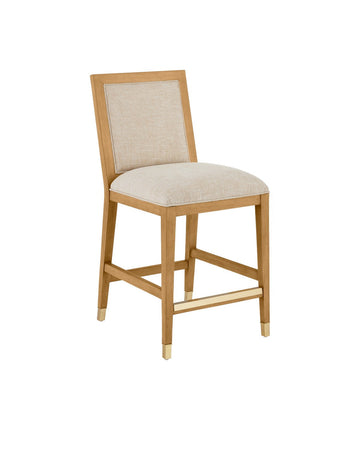 Currey and Company Side Chair from the Santos Collection collection in Sea Sand/UV Liller Malt/Satin Brass finish